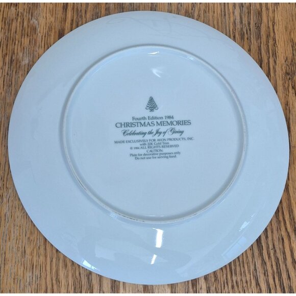 Christmas Memories 1984 Plate & Figurine Set - Fourth Edition By Avon Products - - Picture 6 of 10